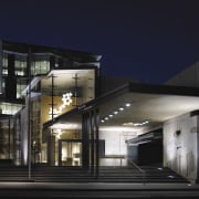 Exterior view of the entrance - Exterior view architecture, building, facade, house, metropolitan area, mixed use, residential area, black, blue