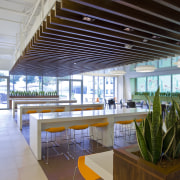 Standard Chartered Bank, Changi Business Park, Singapore architecture, ceiling, daylighting, interior design, brown, gray