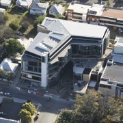 QLD Department of Justice and Attorney - QLD aerial photography, building, city, home, house, neighbourhood, property, real estate, residential area, roof, suburb, black