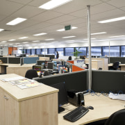 Interior view of the offices at Lion Nathan desk, institution, office, personal computer, gray