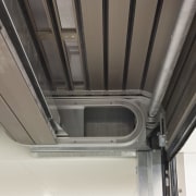 View of an underground carpark which features a architecture, ceiling, daylighting, product design, window, gray, white, black