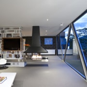 View of a home which features aluminium joinery architecture, daylighting, home, house, interior design, living room, real estate, gray