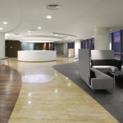 Steelcase Global Shared Services office, Kuala Lumpur ceiling, floor, flooring, furniture, interior design, lobby, office, gray