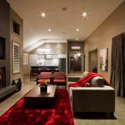 View of the lounge area of this Landmark ceiling, home, interior design, living room, lobby, room, brown