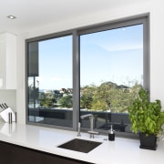 View of a house which features aluminium joinery architecture, house, interior design, real estate, window, white