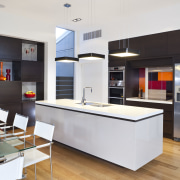 View of a contemporary kitchen manufactured and installed countertop, interior design, kitchen, real estate, white