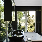 Interior view of a contemporary bathroom - Interior architecture, home, house, interior design, property, window, black, white