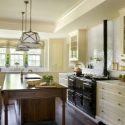 Overall view of the traditional kitchen area - cabinetry, countertop, cuisine classique, home, interior design, kitchen, room, window, orange, brown