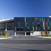 Exterior view of this high school - Exterior architecture, building, city, commercial building, corporate headquarters, daytime, facade, headquarters, house, metropolitan area, mixed use, neighbourhood, real estate, residential area, sky, structure, blue