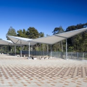 Exterior view of Albany Senior High School - architecture, estate, leisure, real estate, residential area, sky, structure, gray, blue