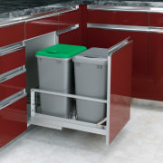 View of cabinetry which features storage systems from furniture, product, product design, waste container, waste containment, red, gray