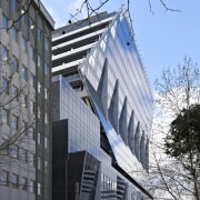 Ark North Sydney, NSW. Architect: Rice Daubney - architecture, building, city, condominium, corporate headquarters, daytime, facade, headquarters, house, landmark, metropolis, metropolitan area, mixed use, sky, skyscraper, tower block, teal, black, gray