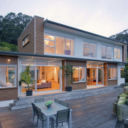 Exterior view of the decking area - Exterior architecture, cottage, elevation, facade, home, house, property, real estate, roof, siding