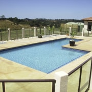 View of contemporary pool - View of contemporary leisure, property, real estate, resort, swimming pool, villa, yellow, teal