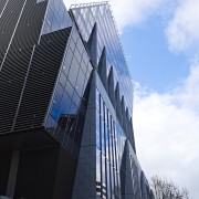 Exterior of the Ark Building - Exterior of architecture, building, commercial building, condominium, corporate headquarters, daylighting, daytime, facade, headquarters, landmark, metropolis, metropolitan area, reflection, sky, skyscraper, structure, tower block, black, white