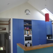 View of kitchen prior to renovations. - View furniture, house, interior design, room, shelving, gray