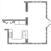 View of architectural floor plans. - View of angle, area, black and white, design, diagram, drawing, font, line, square, structure, text, white