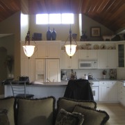 View of a remodeled breakfast room and kitchen ceiling, home, house, interior design, living room, real estate, room, window, black, brown, gray