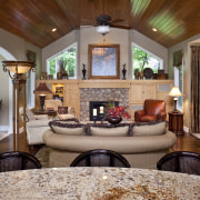 View of a remodeled breakfast room and kitchen ceiling, estate, home, interior design, living room, real estate, room, brown, gray