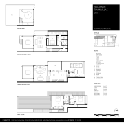 View of architectural plans for contemporary townhouses. area, black and white, design, diagram, floor plan, font, line, plan, product, product design, text, white