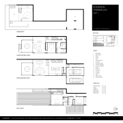 View of architectural plans for contemporary townhouses. area, black and white, design, diagram, drawing, floor plan, font, line, plan, product, product design, square, structure, text, white
