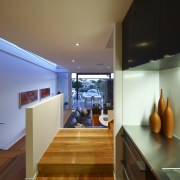 Interior view of living area in a contemporary architecture, ceiling, countertop, floor, hardwood, house, interior design, real estate, wood flooring, brown