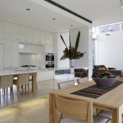 View of dining area featuring dining table and dining room, floor, house, interior design, real estate, table, gray