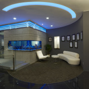 View of the security specialists Nexbis offices, reception architecture, ceiling, estate, home, interior design, lighting, lobby, black