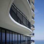 Exterior view of the Aqua Tower in Chicago apartment, architecture, building, condominium, corporate headquarters, daylighting, daytime, facade, headquarters, line, reflection, sky, structure, water, gray