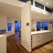 Contemporary home designed and built by Graeme Alexander ceiling, countertop, estate, floor, flooring, hardwood, interior design, kitchen, real estate, room, wood flooring, orange, brown