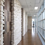 Interior view of Scientific Software and Systems offices architecture, ceiling, daylighting, floor, flooring, interior design, lobby, wall, wood, gray, brown