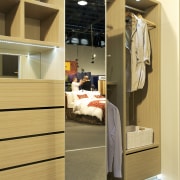 View of the bedroom cabinetry by Yellowfox - cabinetry, closet, furniture, interior design, room, wardrobe, orange, brown