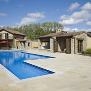 View of the pool area by Mayfair Pools backyard, estate, home, house, leisure, property, real estate, residential area, resort, swimming pool, villa, gray, teal