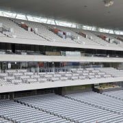 view of the grand stands at the newly arena, sport venue, stadium, structure, gray