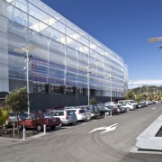 Exterior view of the newly upgraded Eden Park architecture, building, city, commercial building, condominium, corporate headquarters, headquarters, infrastructure, metropolis, metropolitan area, mixed use, neighbourhood, plaza, real estate, residential area, sky, structure, gray