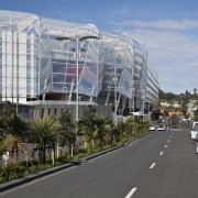Exterior view of the newly upgraded Eden Park building, car, city, corporate headquarters, daytime, downtown, infrastructure, metropolis, metropolitan area, mixed use, neighbourhood, plaza, real estate, residential area, road, sky, transport, urban area, gray