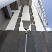 Exterior view of Eden Park which features precast angle, architecture, building, daylighting, daytime, facade, house, line, roof, sky, structure, black, gray