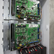View of commercial security control at Eden Park cable management, computer case, computer component, computer hardware, cpu, electrical network, electronic device, electronic engineering, electronic instrument, electronics, personal computer hardware, system, technology, gray, black