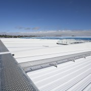 View of the roof of the south stand cloud, roof, sea, sky, water, white