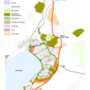 View of architectural plans for the Tahuna Ridge area, line, map, organism, white