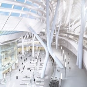 Conceptual image of the West Kowloon Terminus which architecture, building, daylighting, mixed use, structure, white