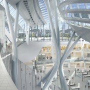 Conceptual image of the West Kowloon Terminus which airport terminal, architecture, building, daylighting, headquarters, metropolitan area, mixed use, shopping mall, structure, transport hub, urban design, gray