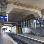 View of the railway tracks at the upgraded metropolitan area, public transport, train station, transport, gray