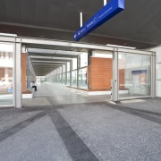 View of the corridor at the upgraded New architecture, daylighting, metropolitan area, gray, black