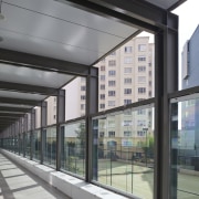 View of the renovated New Lynn Railway Station architecture, building, daylighting, facade, glass, metropolitan area, gray, black