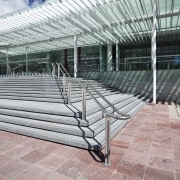 Civil engineering contracting company John Fillmore Contracting was architecture, daylighting, fence, handrail, roof, steel, structure, walkway, gray