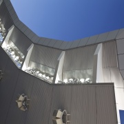 View of the new South Stand at the architecture, building, daylighting, daytime, facade, house, sky, gray, blue, black
