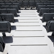 View of the newly upgraded Eden Park which auditorium, furniture, line, product design, structure, white, black