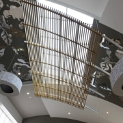 View of timber features at the Robina Town architecture, ceiling, daylighting, glass, handrail, house, interior design, product, structure, gray