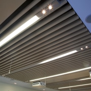 Interior view of the Poshe Centre which features architecture, ceiling, daylighting, daytime, light, lighting, line, roof, gray, black